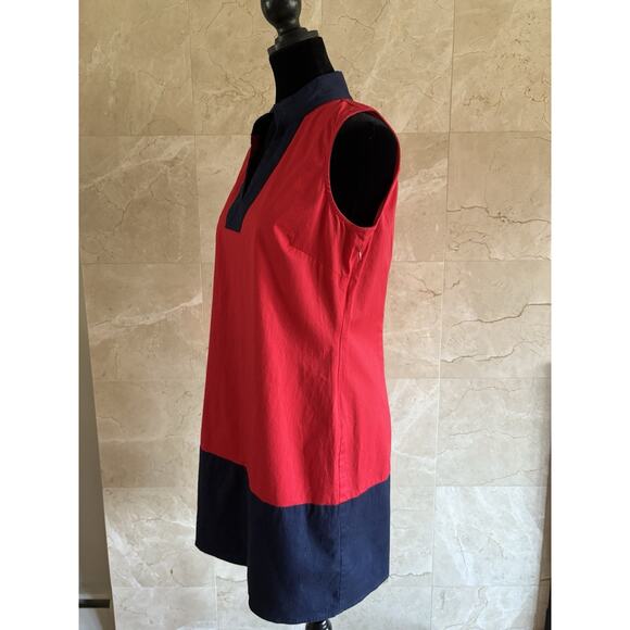 STS Sail to Sable Poplin Tunic Dress - M - Red Navy Preppy Holiday Resortwear - Picture 7 of 10